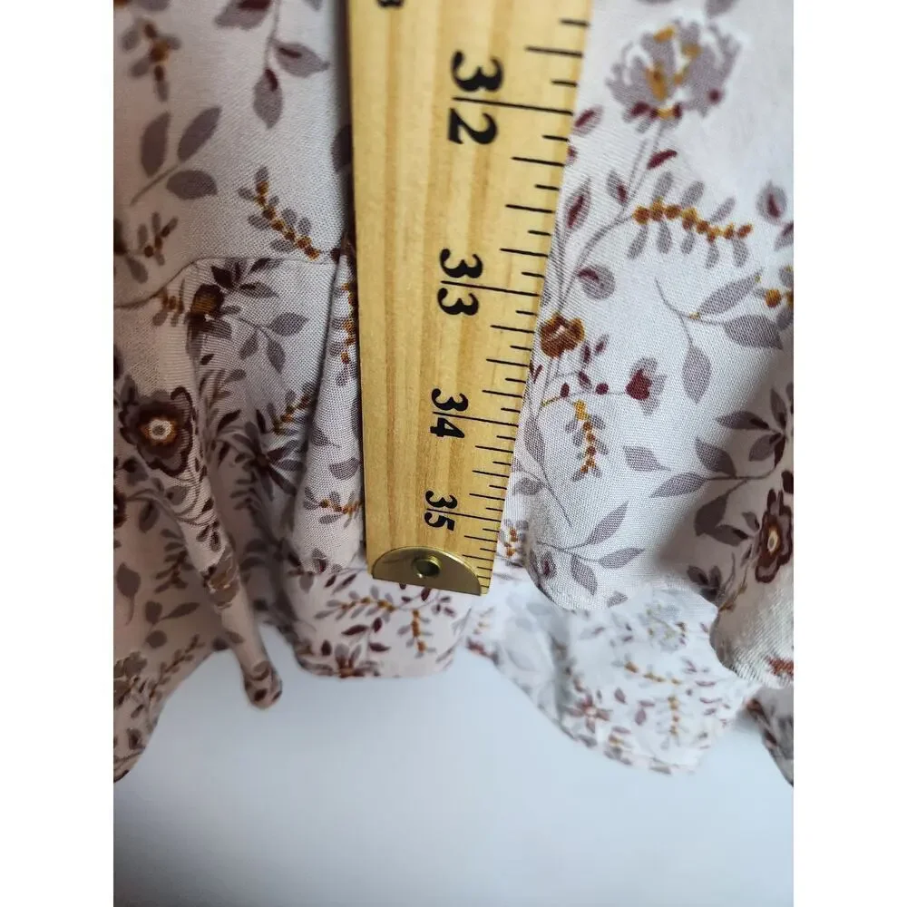 Naif Floral faux wrap Ruffled dress sz L cottagecore boho floral Prairie - Picture 10 of 10